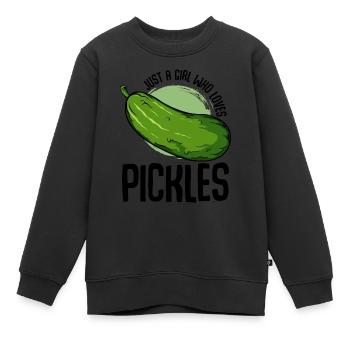 Concombre - Sweat Premium enfant bio - noir - Devant - AI Model Kid Female (0cm)