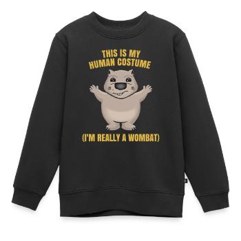 Wombat Marsupial Forest Safari Gift - Sweat Premium enfant bio - noir - Devant - AI Model Kid Female (0cm)