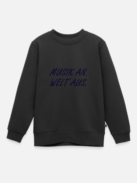 Musik Spruch - Kinder Premium Organic Sweatshirt - Schwarz