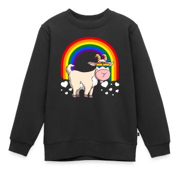 Homosexuell Stolz Ziege LGBTQ Regenbogen - Kinder Premium Organic Sweatshirt - Schwarz - Vorne - AI Model Kid Female (0cm)