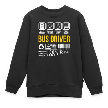 Bus Driver School Bus - Kinder Premium Organic Sweatshirt - Schwarz - Vorne - AI Model Kid Female (0cm)