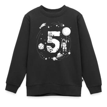 Children's space astronaut 5th birthday astronaut - Kids Premium Organic Sweatshirt - black - Front - AI Model Kid Female (0cm)