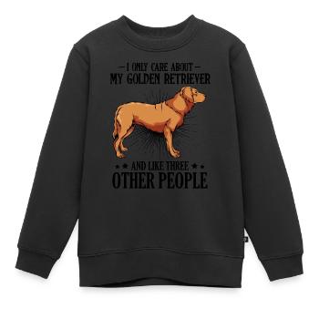 Golden retriever - Sweat Premium enfant bio - noir - Devant - AI Model Kid Female (0cm)