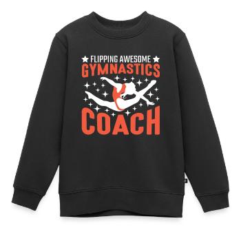 Verrückt Turnen Turnlehrer Kunstturnen Trainer - Kinder Premium Organic Sweatshirt - Schwarz - Vorne - AI Model Kid Female (0cm)