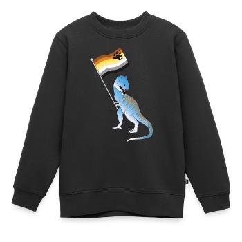 Homosexuell Bär Flagge Dinosaurier LGBTQIA Homosexueller Stolz - Kinder Premium Organic Sweatshirt - Schwarz - Vorne - AI Model Kid Female (0cm)
