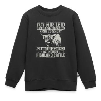 Highland cattle Highland cattle Highland cattle cow - Kids Premium Organic Sweatshirt - black - Front - AI Model Kid Female (0cm)