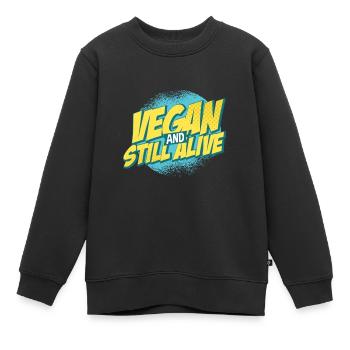 Vegan vegan - Sweat Premium enfant bio - noir - Devant - AI Model Kid Female (0cm)
