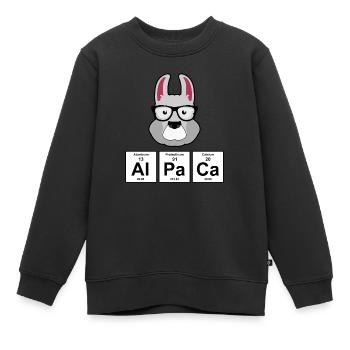 Lustiges Lama Alpaka Alpaka Chemie Chemische Symbo - Kinder Premium Organic Sweatshirt - Schwarz - Vorne - AI Model Kid Female (0cm)