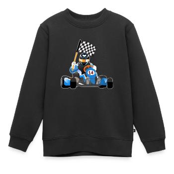 Kart rennen Gokart Fahrer Geschenk Rennfahrer quad - Kinder Premium Organic Sweatshirt - Schwarz - Vorne - AI Model Kid Female (0cm)