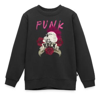 Musique punk punk rocker crâne punk punk - Sweat Premium enfant bio - noir - Devant - AI Model Kid Female (0cm)