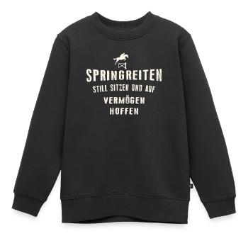 Springreiter - Kinder Premium Organic Sweatshirt - Schwarz - Vorne - AI Model Kid Female (0cm)