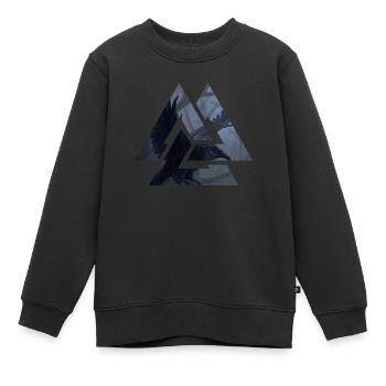 Viking Viking Valhalla Odin Thor Nordmann Rabe - Kids Premium Organic Sweatshirt - black - Front - AI Model Kid Female (0cm)