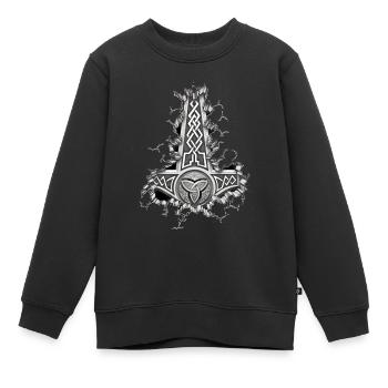 Viking Viking Valhalla Odin Thor Nordmann Skal - Kids Premium Organic Sweatshirt - black - Front - AI Model Kid Female (0cm)