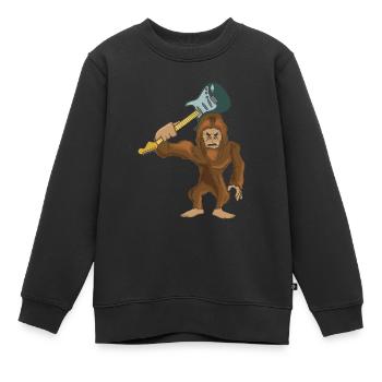 Gitarrist - Kinder Premium Organic Sweatshirt - Schwarz - Vorne - AI Model Kid Female (0cm)