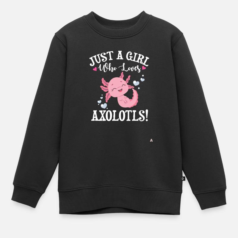 Axolotl - Kinder Premium Organic Sweatshirt - Schwarz