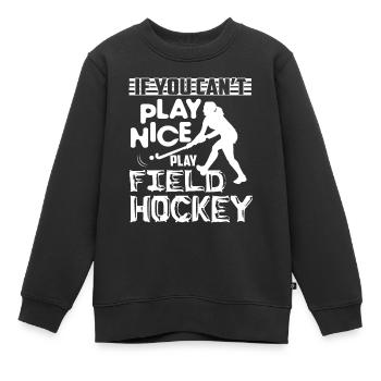 Feldhockey Spielen Sie Feldhockey - Kinder Premium Organic Sweatshirt - Schwarz - Vorne - AI Model Kid Female (0cm)