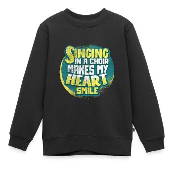 Chor Singen - Kinder Premium Organic Sweatshirt - Schwarz - Vorne - AI Model Kid Female (0cm)