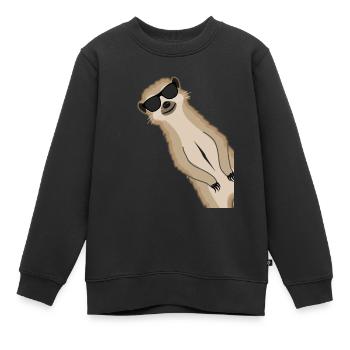 Erdmännchen Sonnenbrille Lustig Geschenk tiere - Kinder Premium Organic Sweatshirt - Schwarz - Vorne - AI Model Kid Female (0cm)