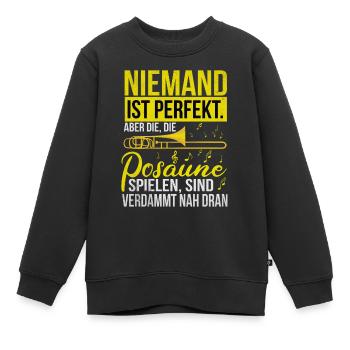 Posaune - Kinder Premium Organic Sweatshirt - Schwarz - Vorne - AI Model Kid Female (0cm)