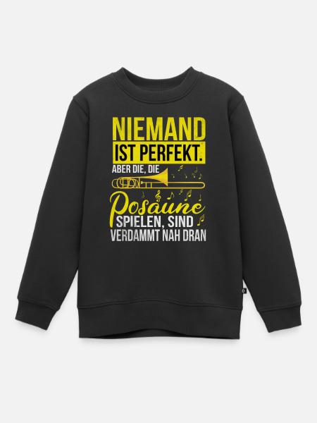 Posaune - Kinder Premium Organic Sweatshirt - Schwarz