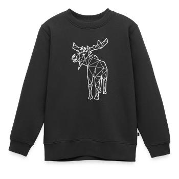 Polygone d'orignal - Sweat Premium enfant bio - noir - Devant - AI Model Kid Female (0cm)