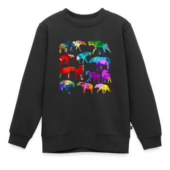 Hyäne Afrika Savanne - Kinder Premium Organic Sweatshirt - Schwarz - Vorne - AI Model Kid Female (0cm)