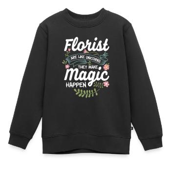 Florist Sunflower - Kinder Premium Organic Sweatshirt - Schwarz - Vorne - AI Model Kid Female (0cm)