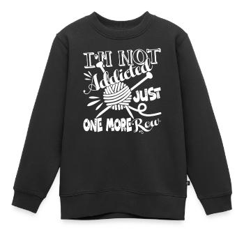 Strick süchtig nach Stricken - Kinder Premium Organic Sweatshirt - Schwarz - Vorne - AI Model Kid Female (0cm)