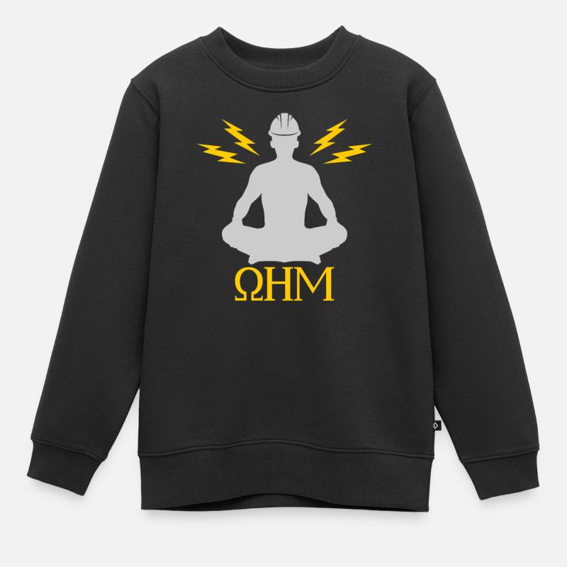Ohm Meditating Electrician Construction - Kinder Premium Organic Sweatshirt - Schwarz