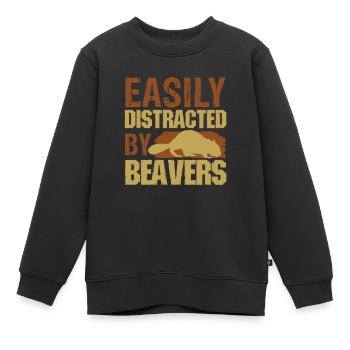 Biber - Kinder Premium Organic Sweatshirt - Schwarz - Vorne - AI Model Kid Female (0cm)