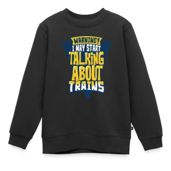 Züge - Kinder Premium Organic Sweatshirt - Schwarz - Vorne - AI Model Kid Female (0cm)