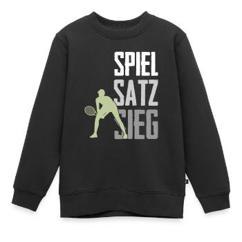 Tennis Spiel Satz Sieg - Kinder Premium Organic Sweatshirt - Schwarz - Vorne - AI Model Kid Female (0cm)