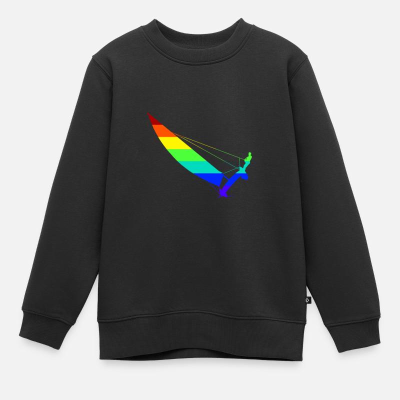 Catamaran en arc-en-ciel - Sweat Premium enfant bio - noir