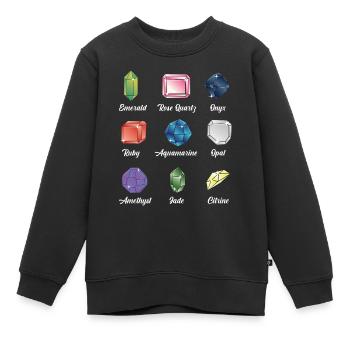 Edelstein Schmuck Geologe Kristall Sammler - Kinder Premium Organic Sweatshirt - Schwarz - Vorne - AI Model Kid Female (0cm)