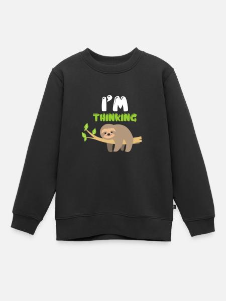 Faultier - Kinder Premium Organic Sweatshirt - Schwarz