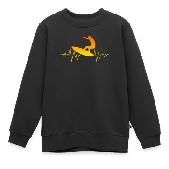 Surfeur surfeur - Sweat Premium enfant bio - noir - Devant - AI Model Kid Female (0cm)