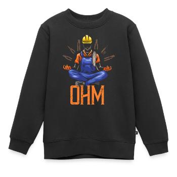 Ohm méditant construction d'électricien - Sweat Premium enfant bio - noir - Devant - AI Model Kid Female (0cm)