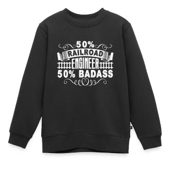 Ingénieur des chemins de fer Badass Ingénieur des chemins de fer - Sweat Premium enfant bio - noir - Devant - AI Model Kid Female (0cm)