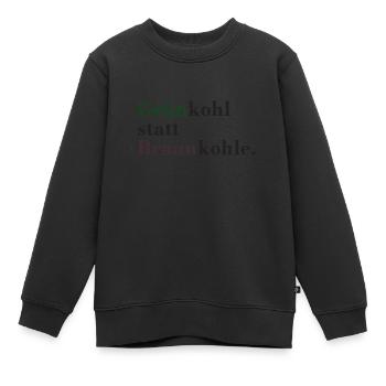 Grünkohl statt Braunkohle - Kinder Premium Organic Sweatshirt - Schwarz - Vorne - AI Model Kid Female (0cm)