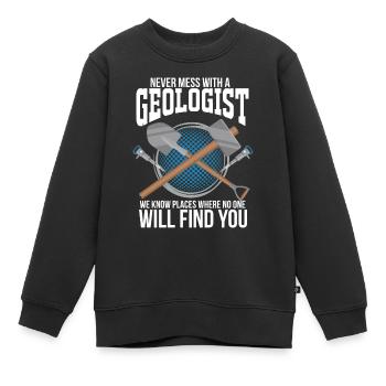 Geologie Geowissenschaften Felsen Geschenk steine - Kinder Premium Organic Sweatshirt - Schwarz - Vorne - AI Model Kid Female (0cm)