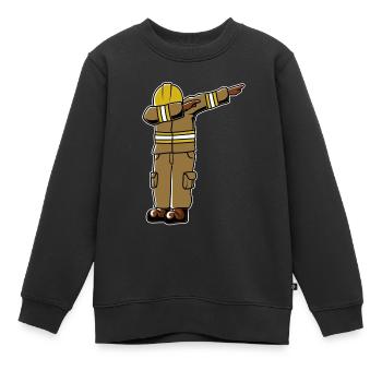 Brigade des pompiers volontaires Volunteer Fire Brigade Association Fire - Sweat Premium enfant bio - noir - Devant - AI Model Kid Female (0cm)