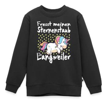 Einhorn Fresst meinen Sternenstaub - Kinder Premium Organic Sweatshirt - Schwarz - Vorne - AI Model Kid Female (0cm)