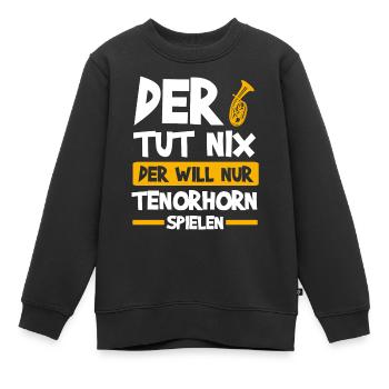 Tenorhorn Tenor Horn Tenorhornist Geschenk - Kinder Premium Organic Sweatshirt - Schwarz - Vorne - AI Model Kid Female (0cm)
