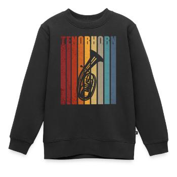 Tenorhorn Tenor Horn Tenorhornist Geschenk - Kinder Premium Organic Sweatshirt - Schwarz - Vorne - AI Model Kid Female (0cm)