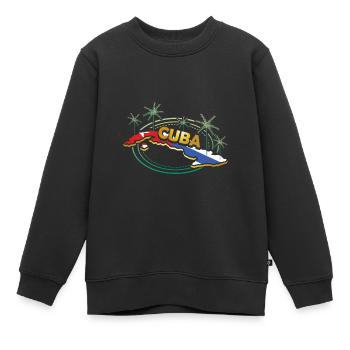 Kuba - Kinder Premium Organic Sweatshirt - Schwarz - Vorne - AI Model Kid Female (0cm)