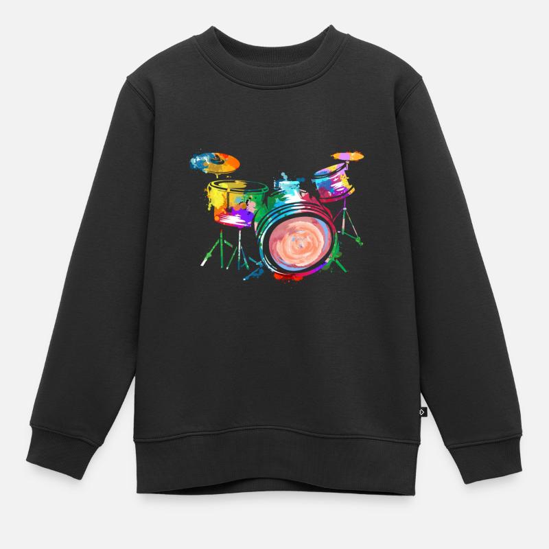 Drummer - Kinder Premium Organic Sweatshirt - Schwarz