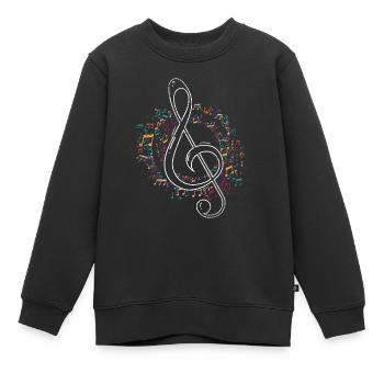 Notenschlüssel Musik Musikstück - Kinder Premium Organic Sweatshirt - Schwarz - Vorne - AI Model Kid Female (0cm)