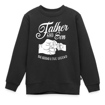 Vater und Sohn - Kinder Premium Organic Sweatshirt - Schwarz - Vorne - AI Model Kid Female (0cm)