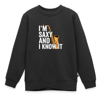 Saxophonist Geschenkidee - Kinder Premium Organic Sweatshirt - Schwarz - Vorne - AI Model Kid Female (0cm)