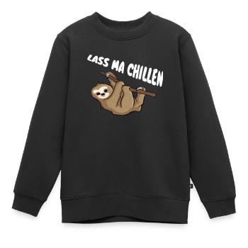 Chillen - Kinder Premium Organic Sweatshirt - Schwarz - Vorne - AI Model Kid Female (0cm)